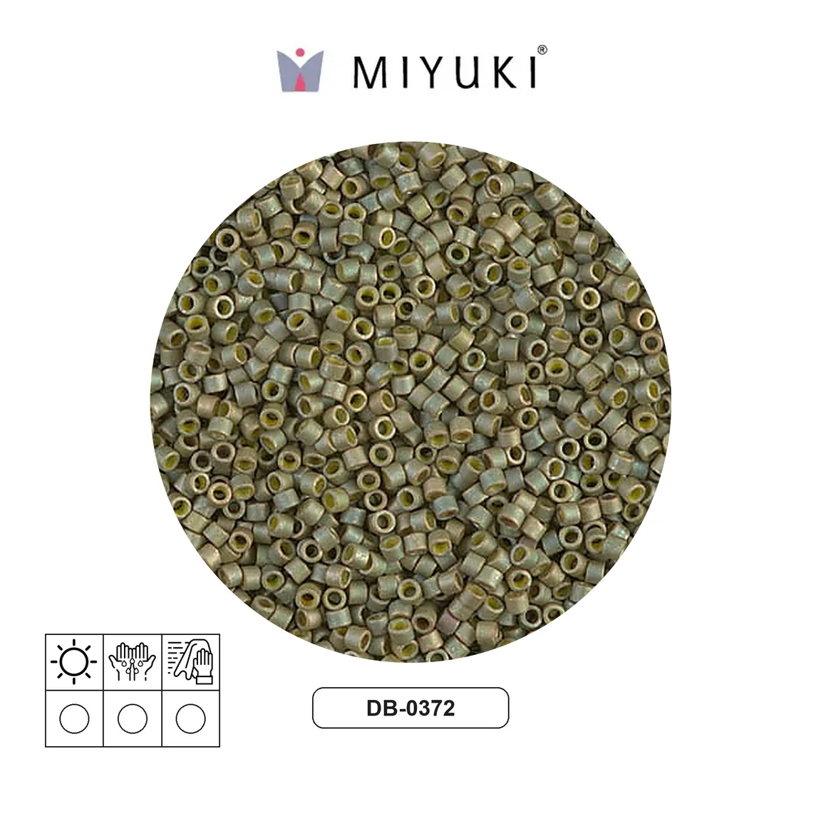 Miyuki delica 11/0 DB0372 op lt olive satin x 50g