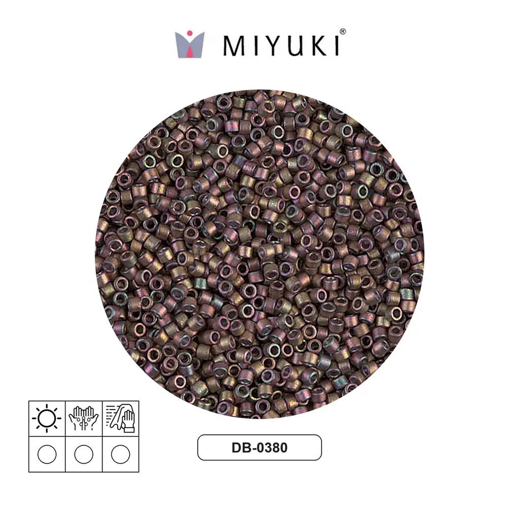 Miyuki delica 11/0 DB0380 mate metalizado verde x 50g