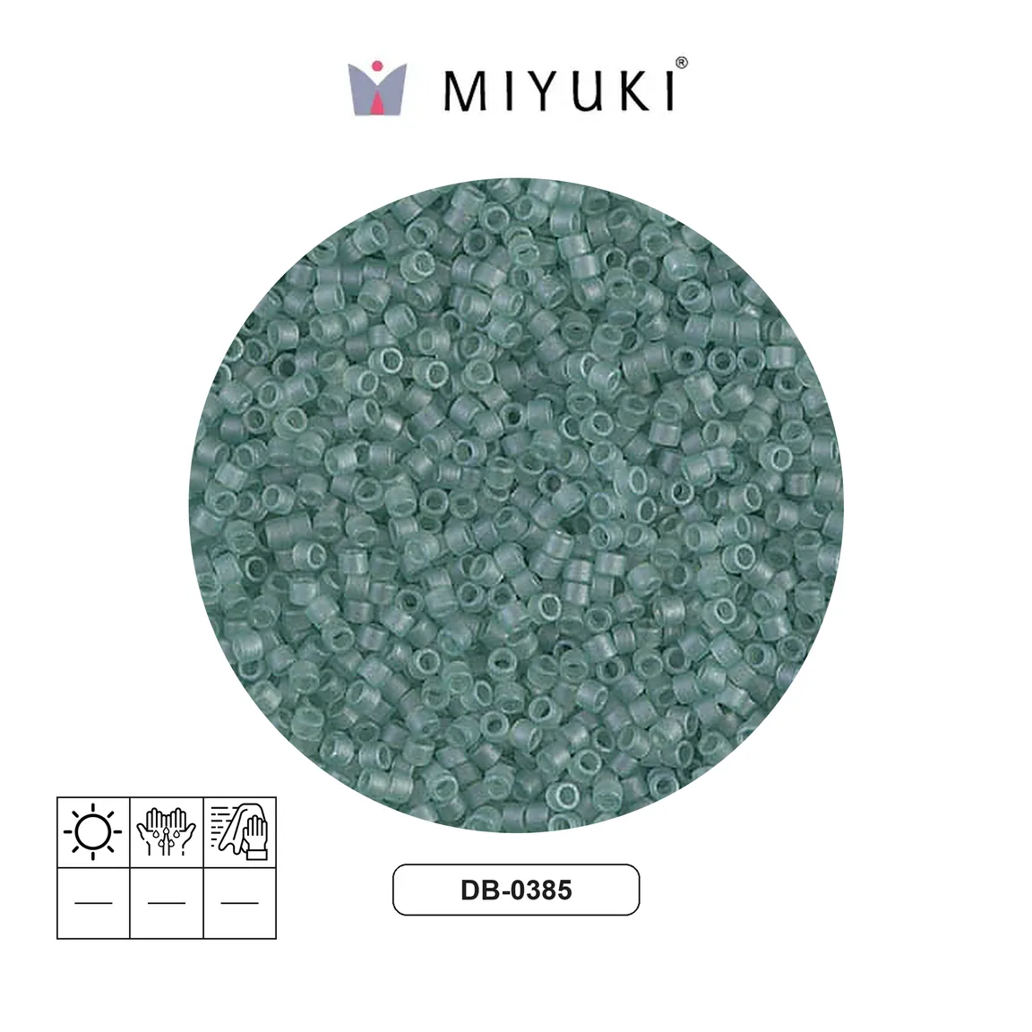Miyuki delica 11/0 DB0385 azul verde satinado x 50g