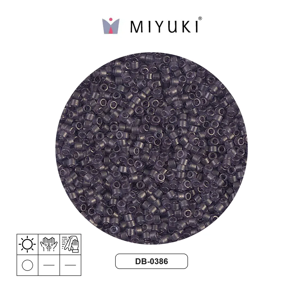 Miyuki delica 11/0 DB0386 transparent dried lavender satin x 50g