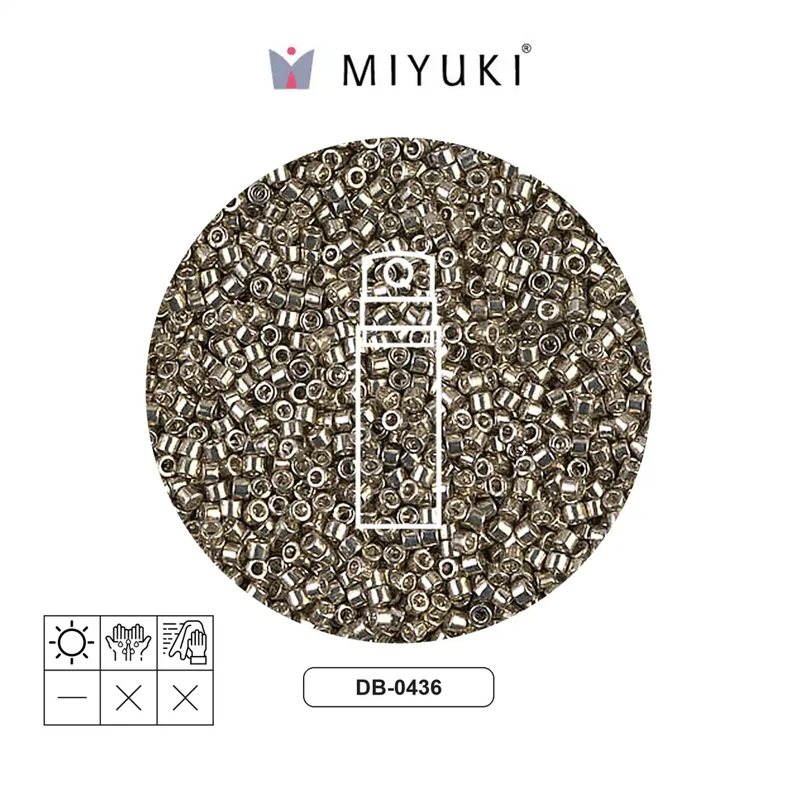 Miyuki delica 11/0 DB0436 galvanized pewter x 10g