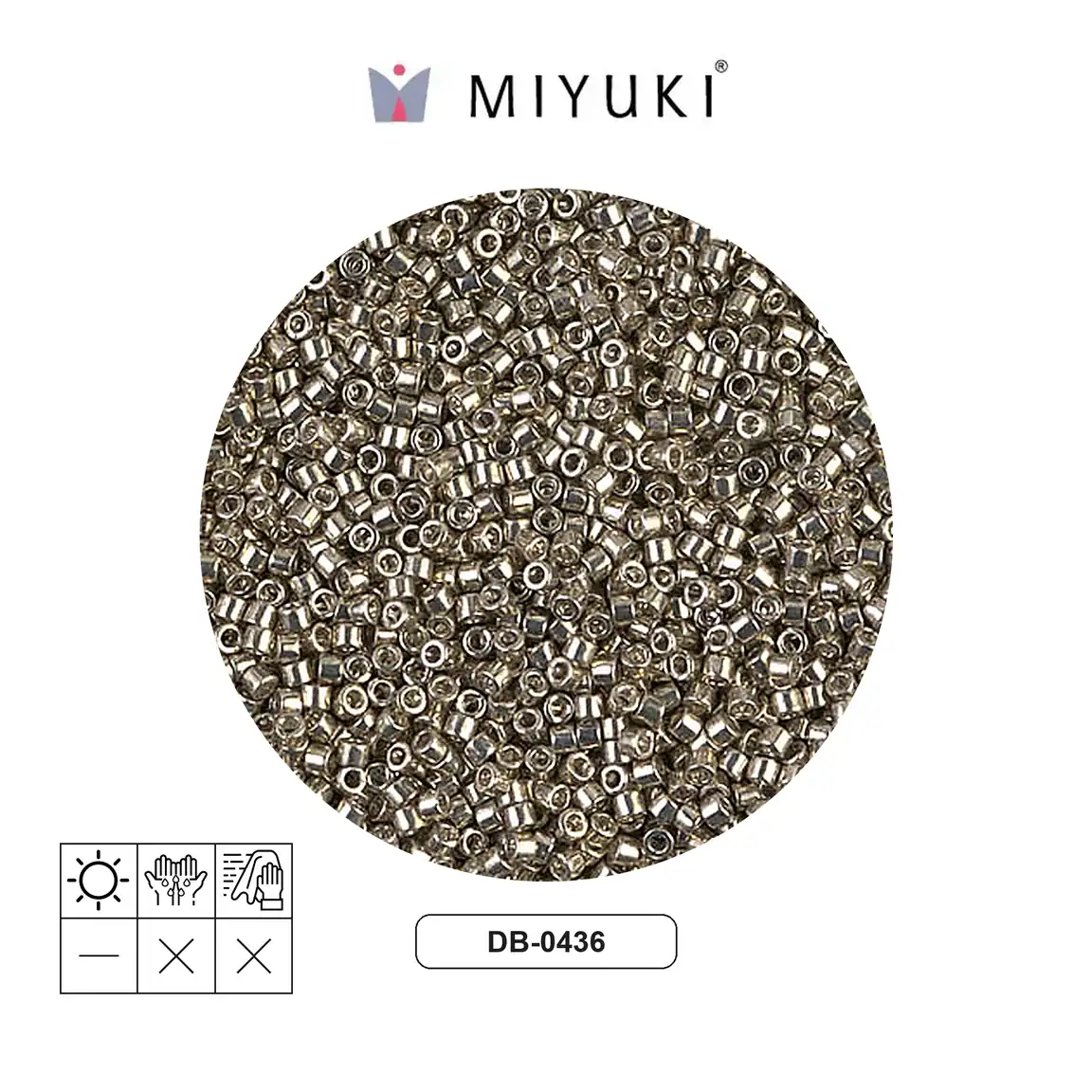 Miyuki delica 11/0 DB0436 galvanizado pewter x 250g
