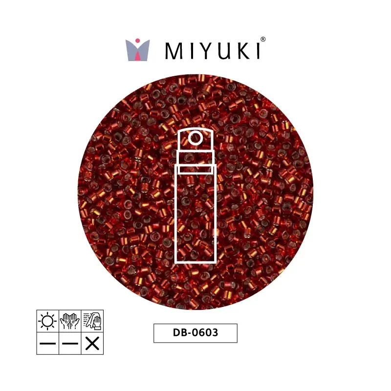 Miyuki delica 11/0 DB0603 plateado forrado brick rojo x 10g