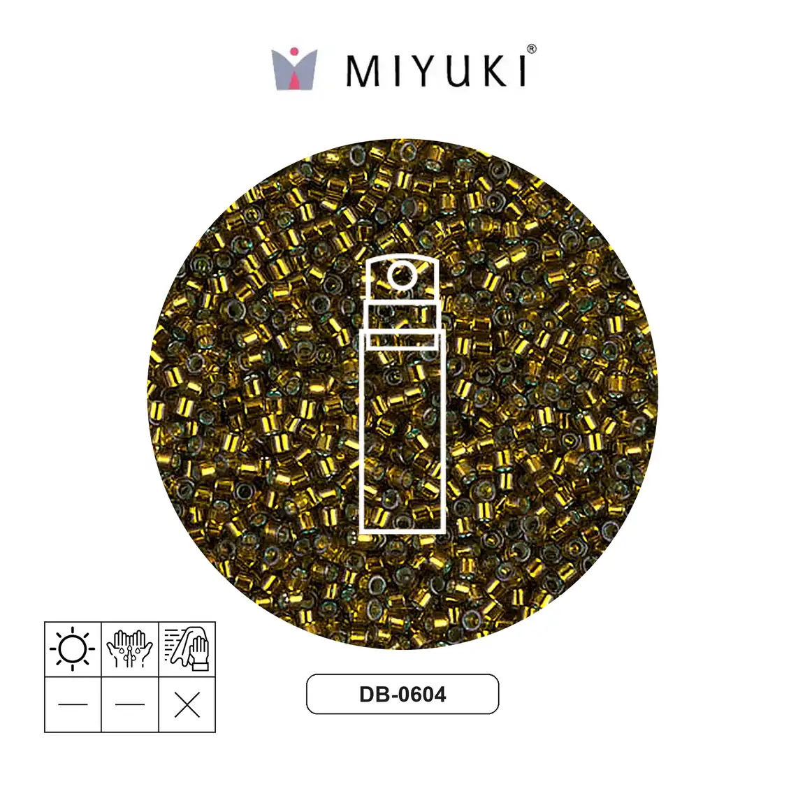 Miyuki delica 11/0 DB0604 silver lined golden olive x 10g