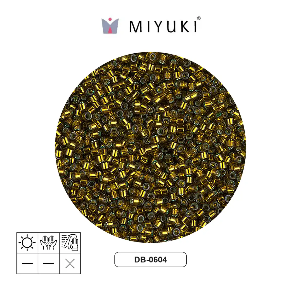 Miyuki delica 11/0 DB0604 silver lined golden olive x 50g