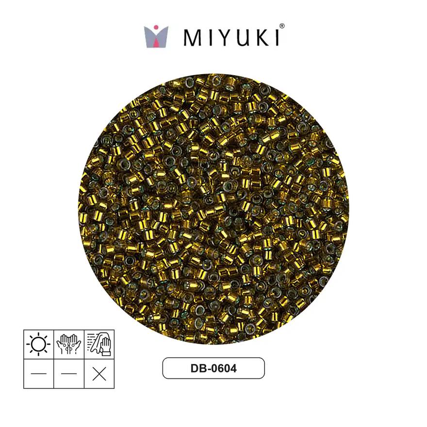 Miyuki delica 11/0 DB0604 silver lined golden olive x 50g