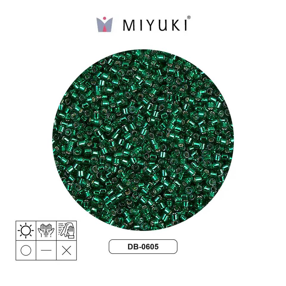Miyuki delica 11/0 DB0605 silver lined emerald x 50g