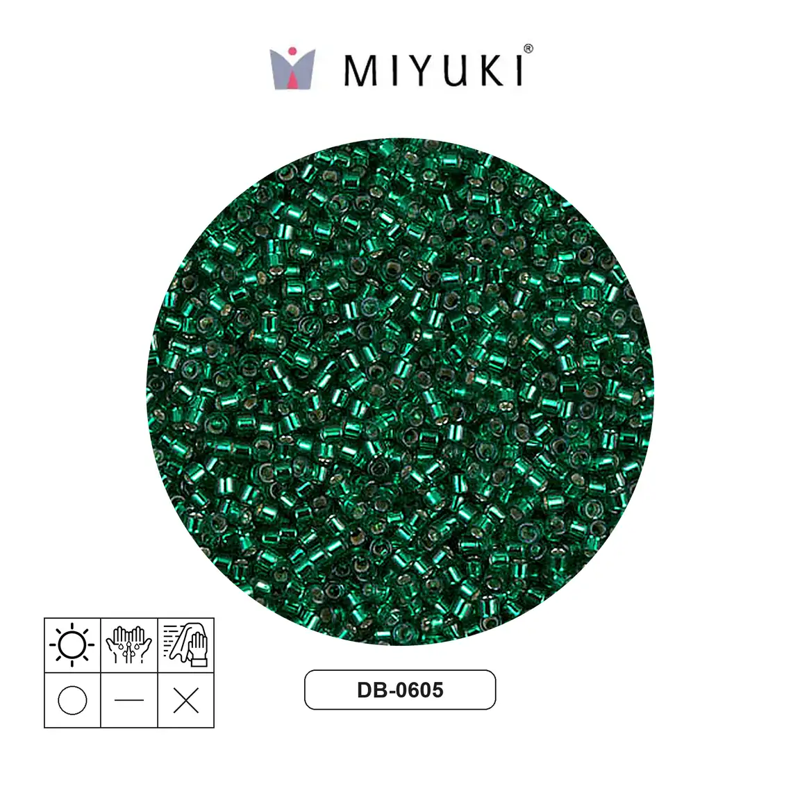 Miyuki delica 11/0 DB0605 silver lined emerald x 50g