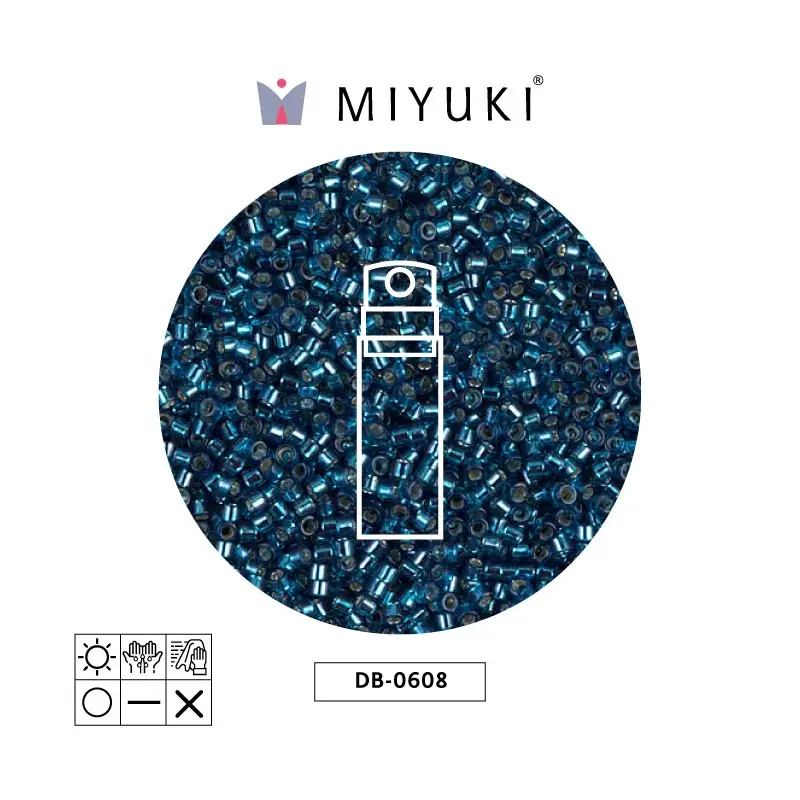 Miyuki delica 11/0 DB0608 plateado forrado azul zircon x 10g