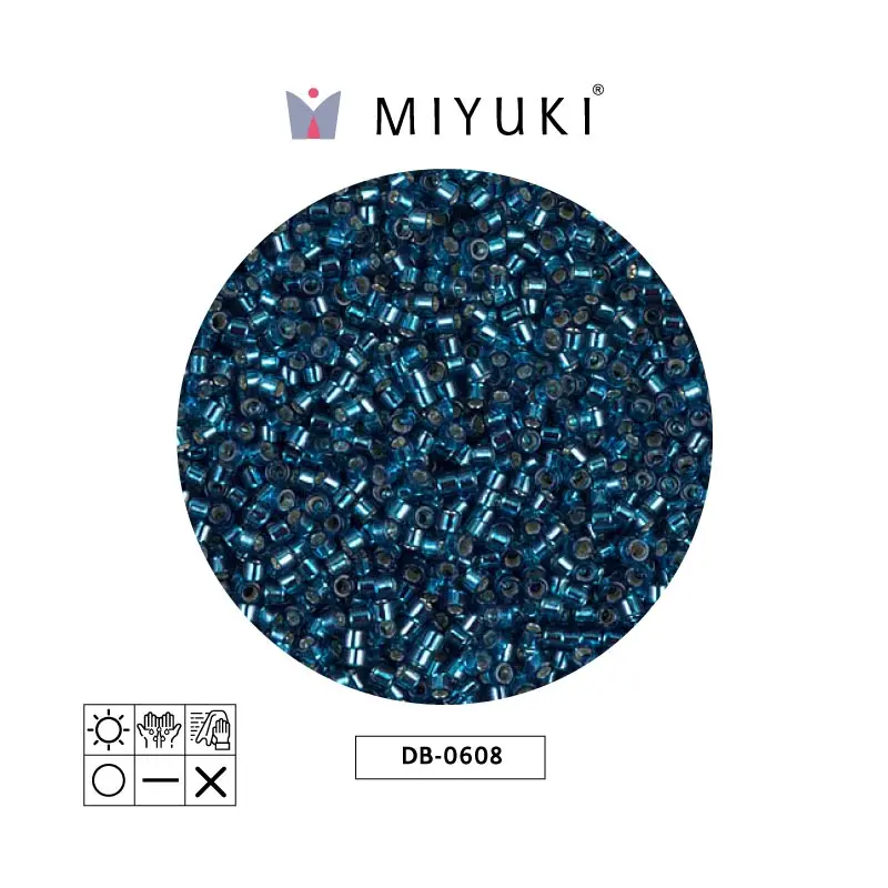Miyuki delica 11/0 DB0608 plateado forrado azul zircon x 50g