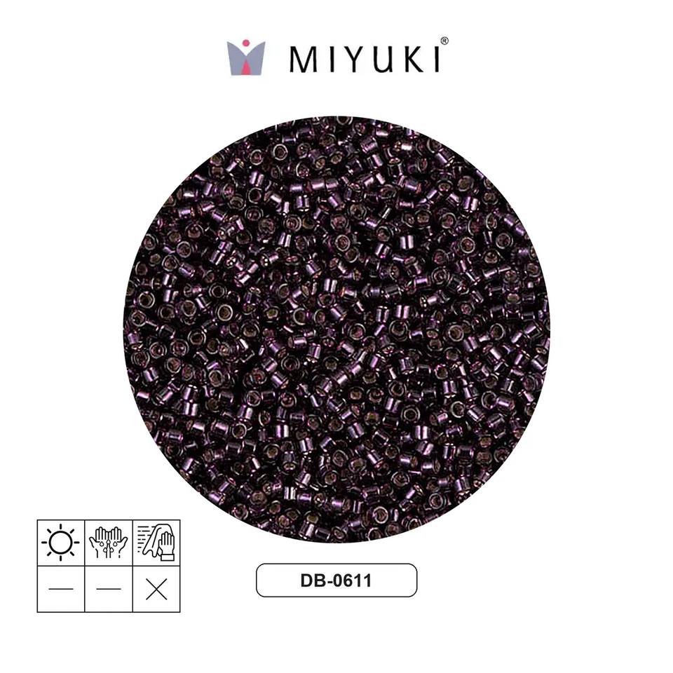 Miyuki delica 11/0 DB0611 plateado forrado rojo x 50g