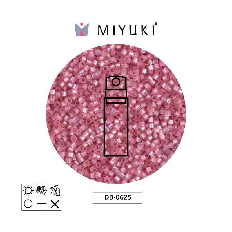 Miyuki delica 11/0 DB0625 rosa plateado forrado alabaster x 10g