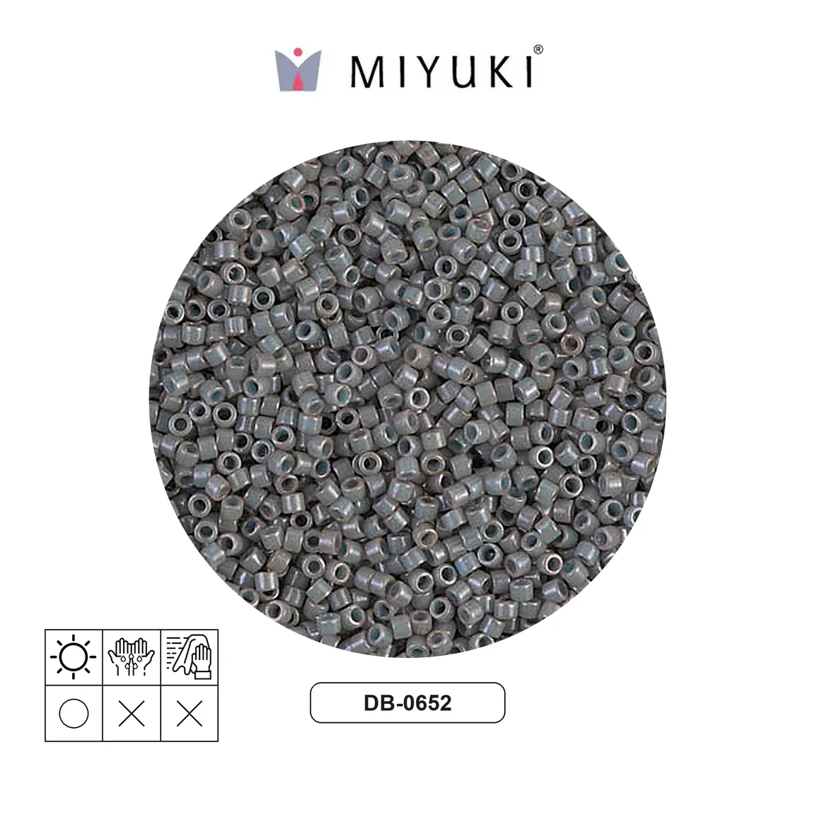 Miyuki delica 11/0 DB0652 opaco gris x 50g