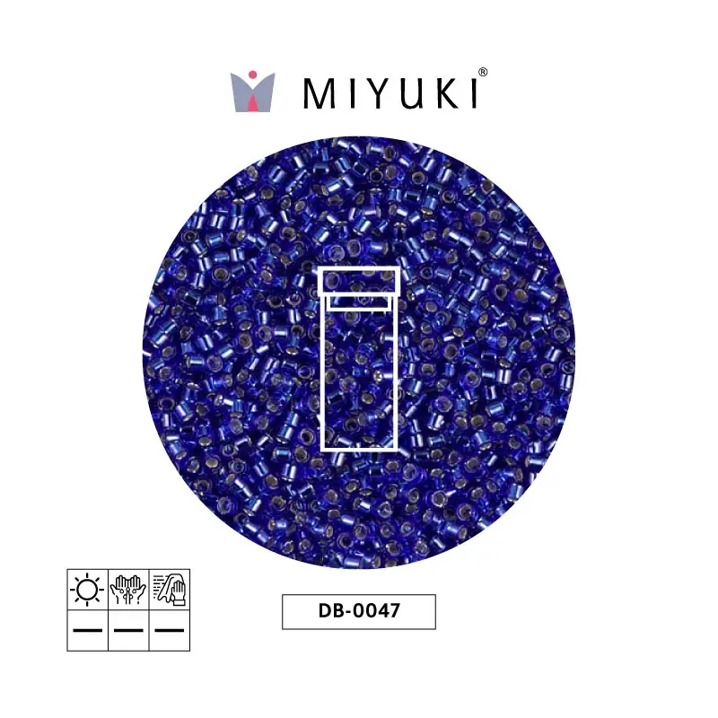 Miyuki delica 11/0 DB0047 plateado forrado azul x 3g