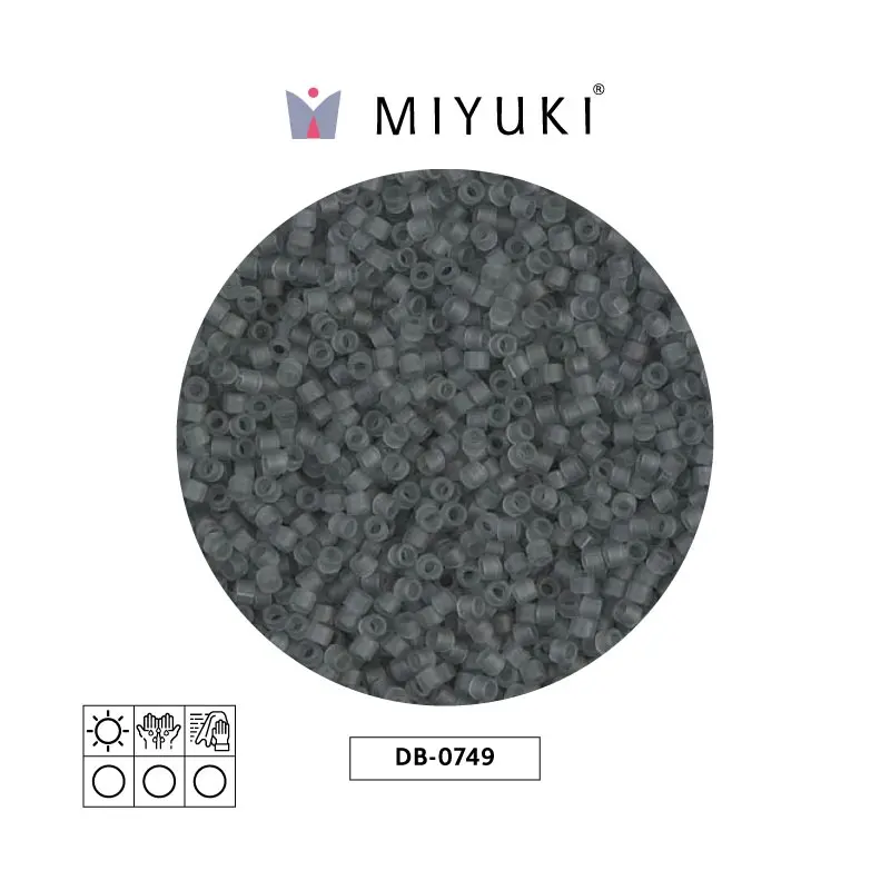 Miyuki delica 11/0 DB0749 matte transparent grey x 50g