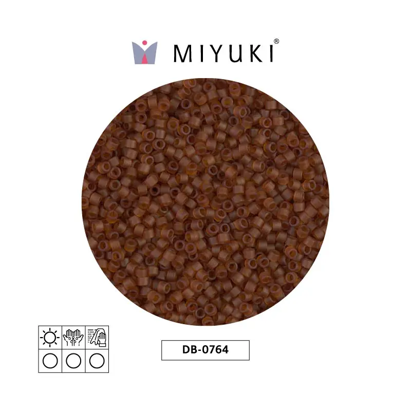Miyuki delica 11/0 DB0764 mate transparente oscuro cafe x 50g