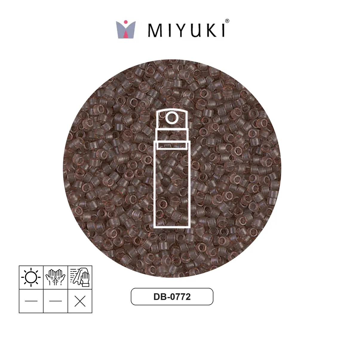 Miyuki delica 11/0 DB0772 frosted transparent cinnamon x 10g