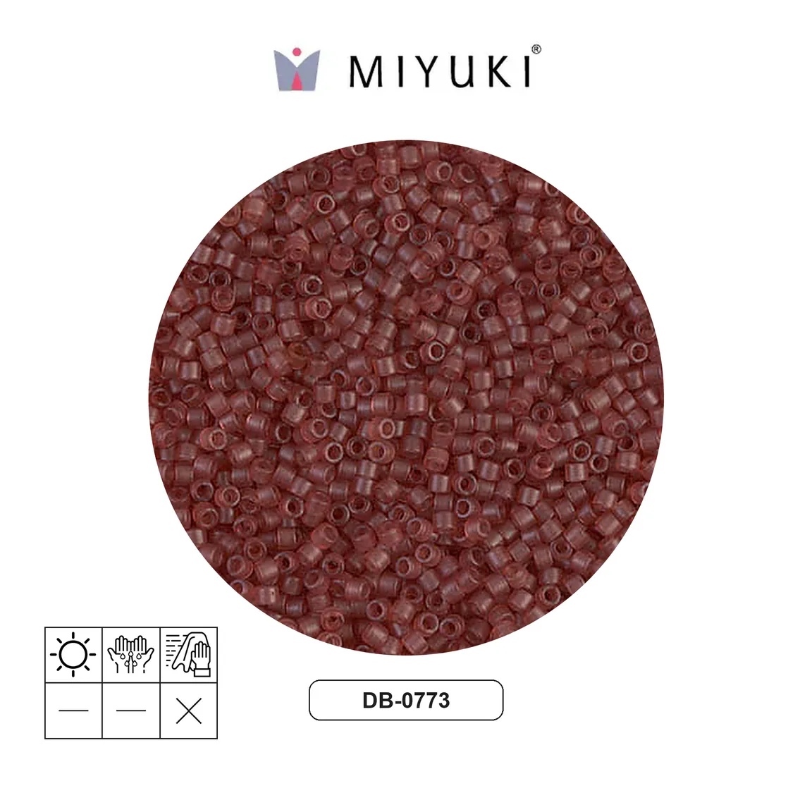 Miyuki delica 11/0 DB0773 mate transparente rojo x 50g