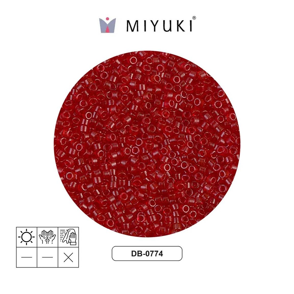 Miyuki delica 11/0 DB0774 matte transp red x 50g