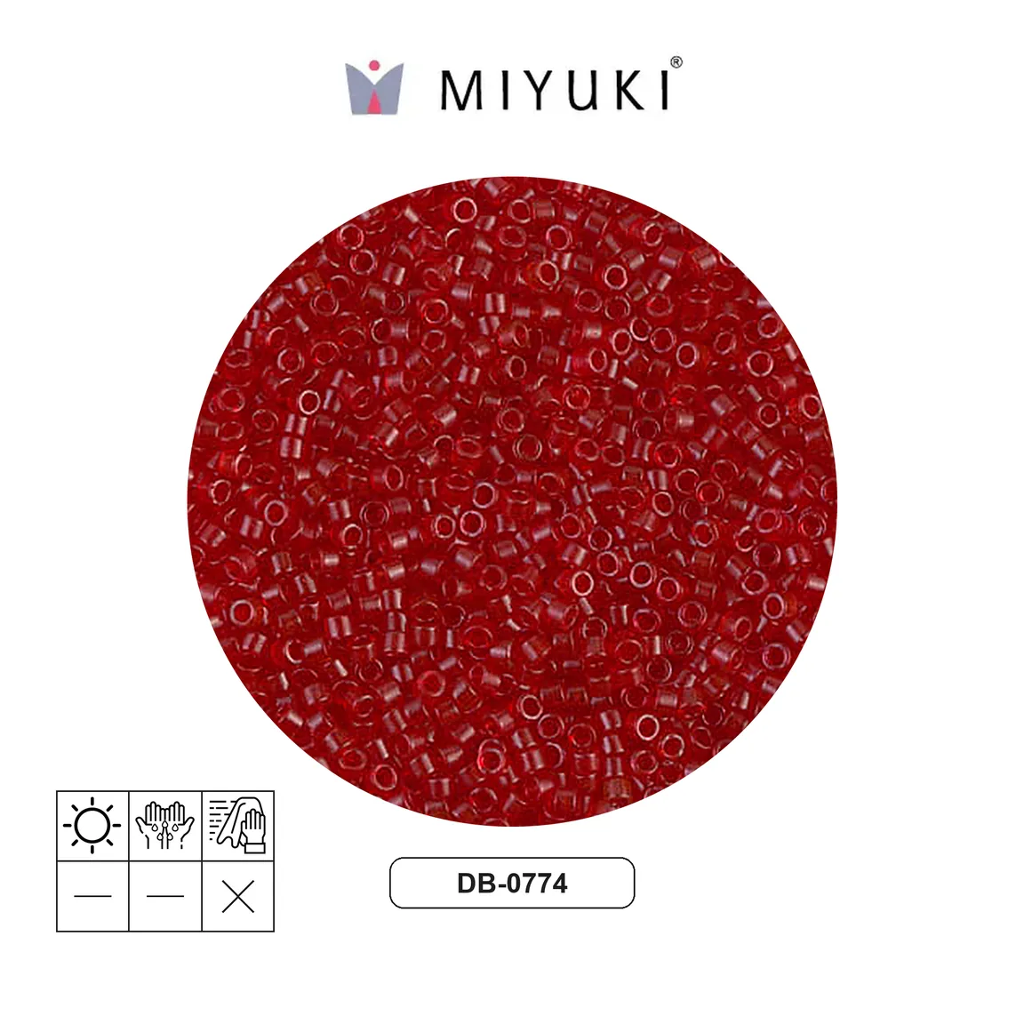 Miyuki delica 11/0 DB0774 matte transp red x 50g