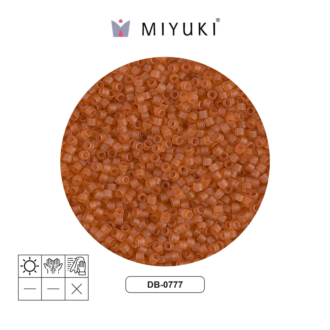 Miyuki delica 11/0 DB0777 frosted transparent topaz x 50g