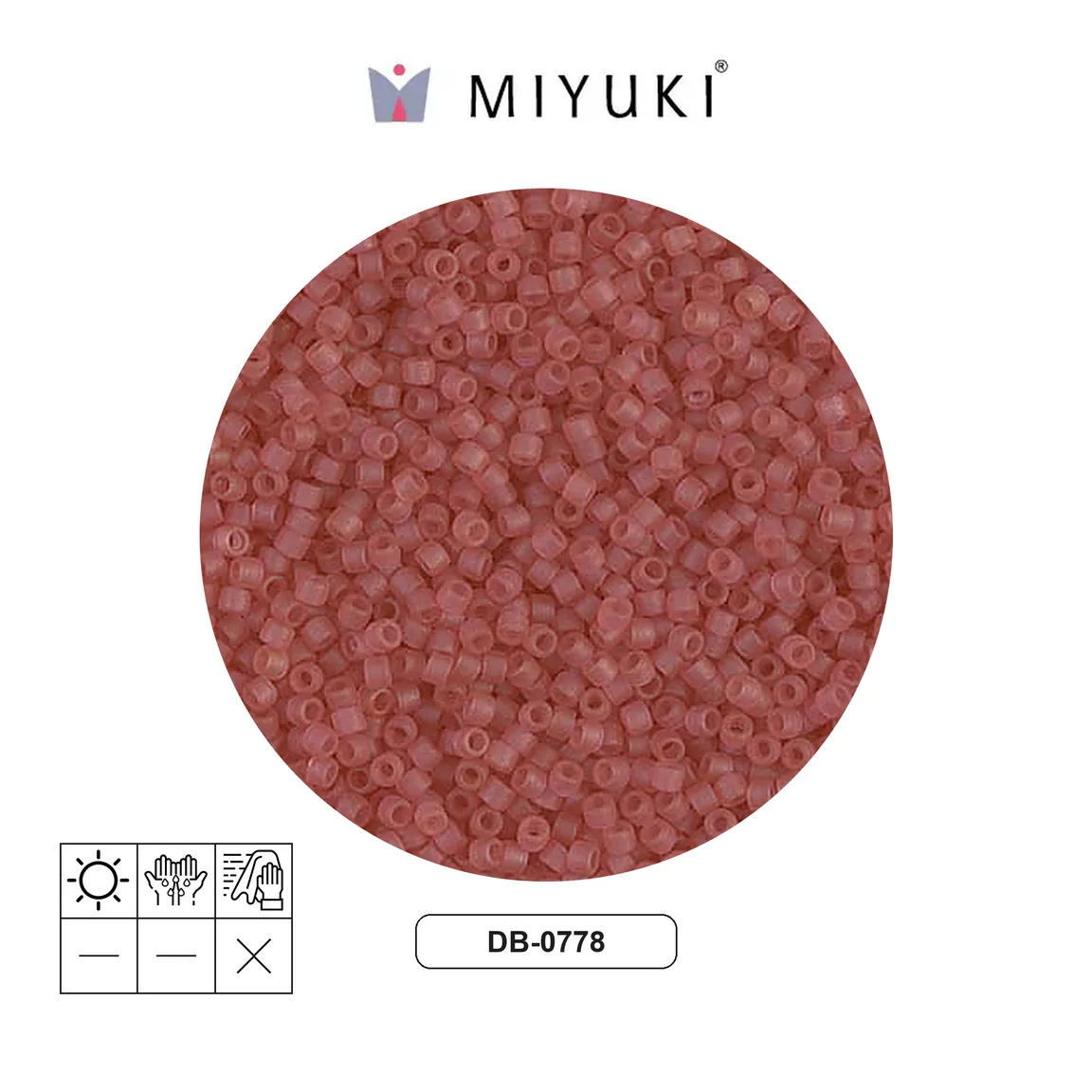 Miyuki delica 11/0 DB0778 frosted transparent dark rose x 50g