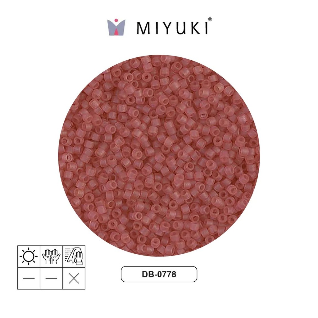 Miyuki delica 11/0 DB0778 mate transparente oscuro rosa x 50g