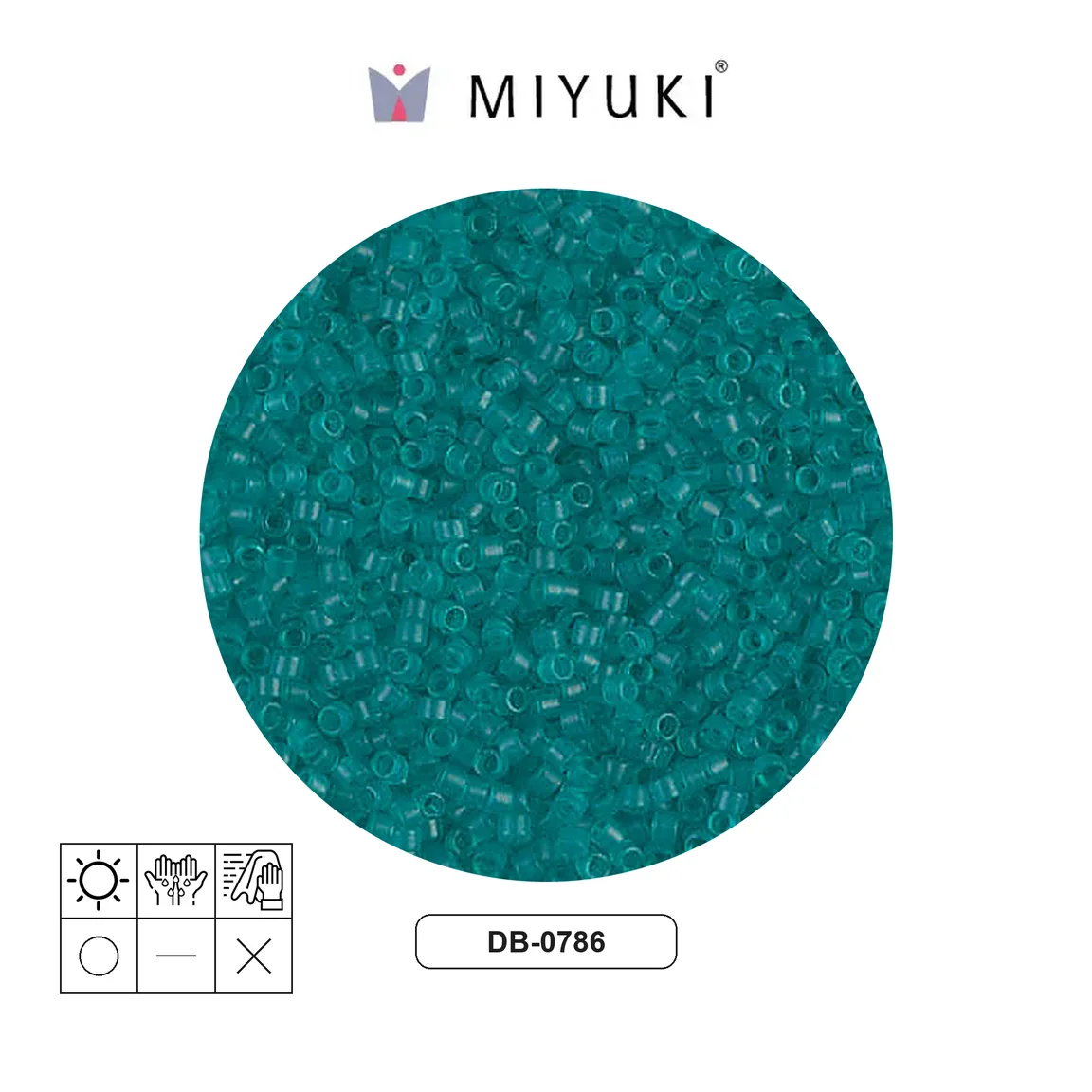 Miyuki delica 11/0 DB0786 frosted transparent teal x 50g