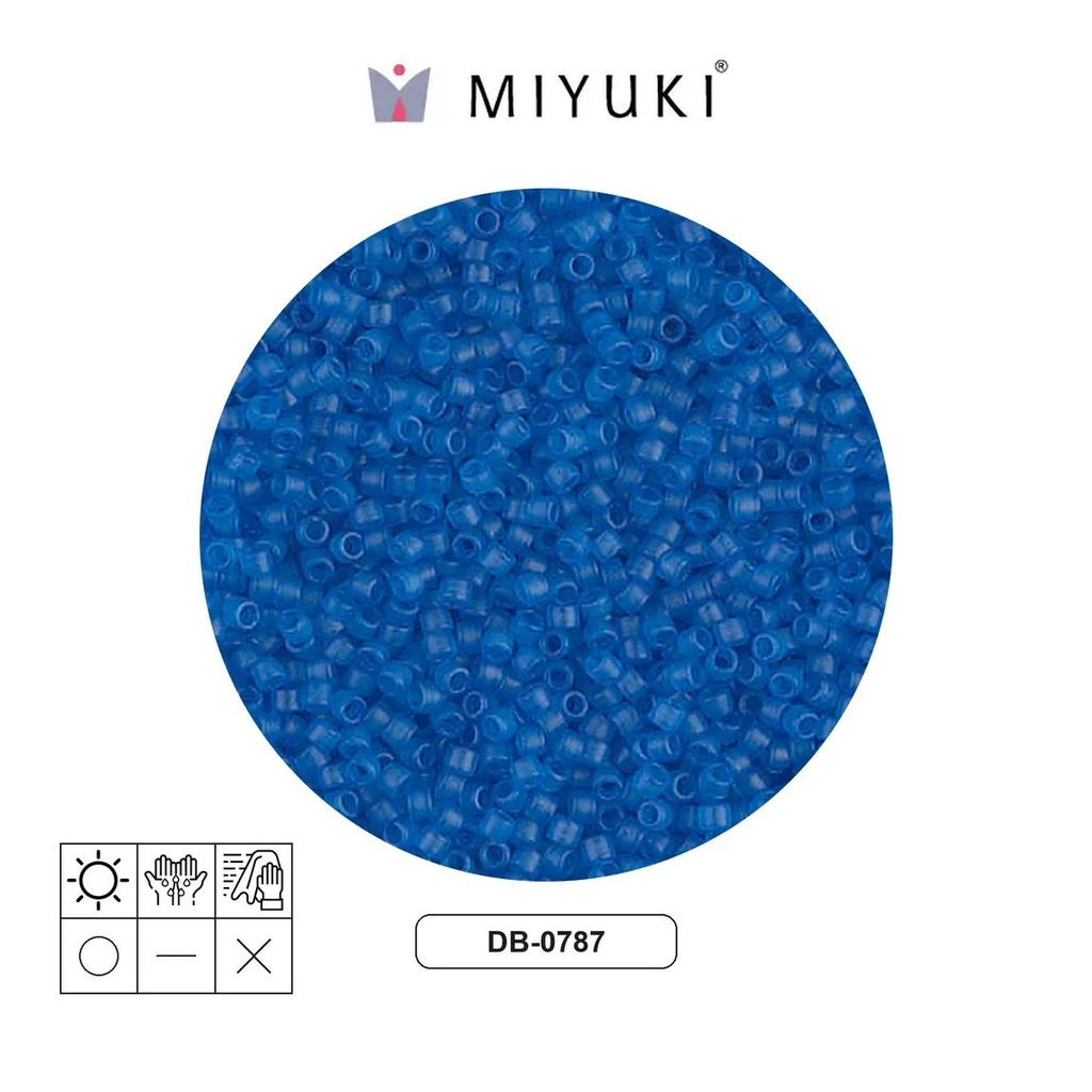 Miyuki delica 11/0 DB0787 frosted transparent capri blue x 50g