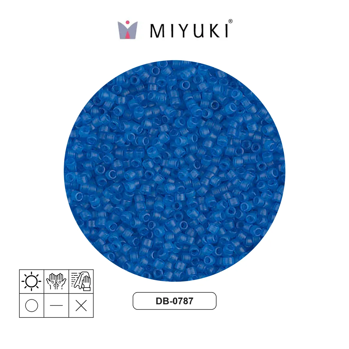Miyuki delica 11/0 DB0787 frosted transparent capri blue x 50g