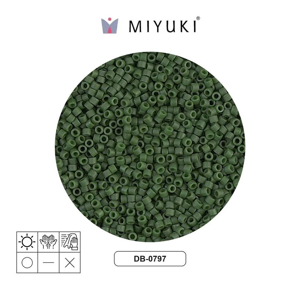 Miyuki delica 11/0 DB0797 mate opaco jade verde x 50g