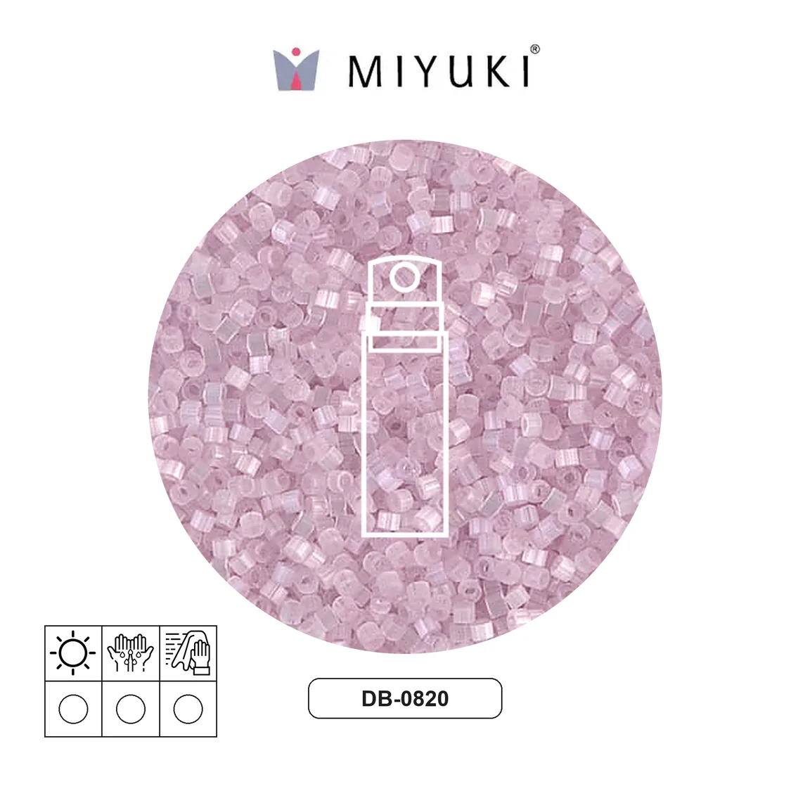 Miyuki delica 11/0 DB0820 lt pink silk satin x 10g