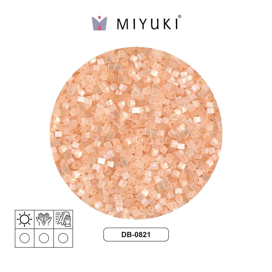 Miyuki delica 11/0 DB0821 pale apricot satin x 50g