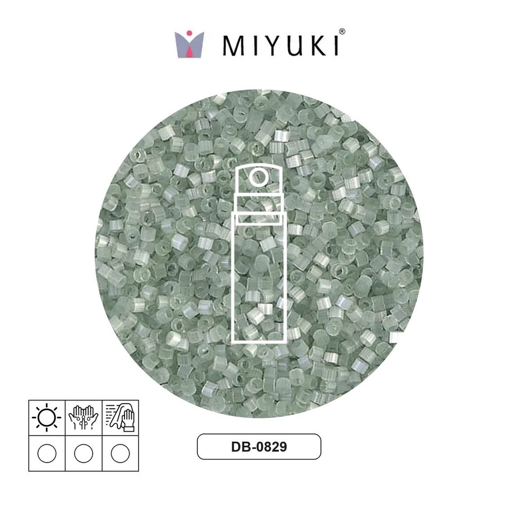 Miyuki delica 11/0 DB0829 green silk satin x 10g