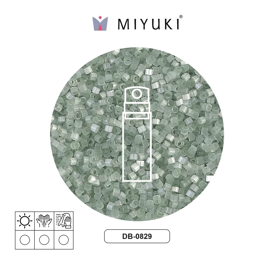 Miyuki delica 11/0 DB0829 verde sedoso satinado x 10g