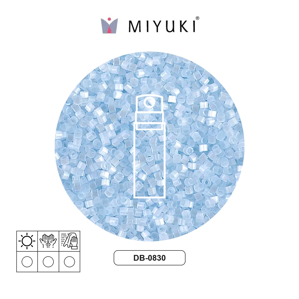 Miyuki delica 11/0 DB0830 aqua silk satin x 10g