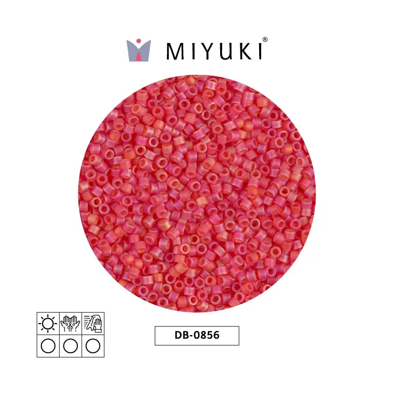 Miyuki delica 11/0 DB0856 matte transparent red orange AB x 50g
