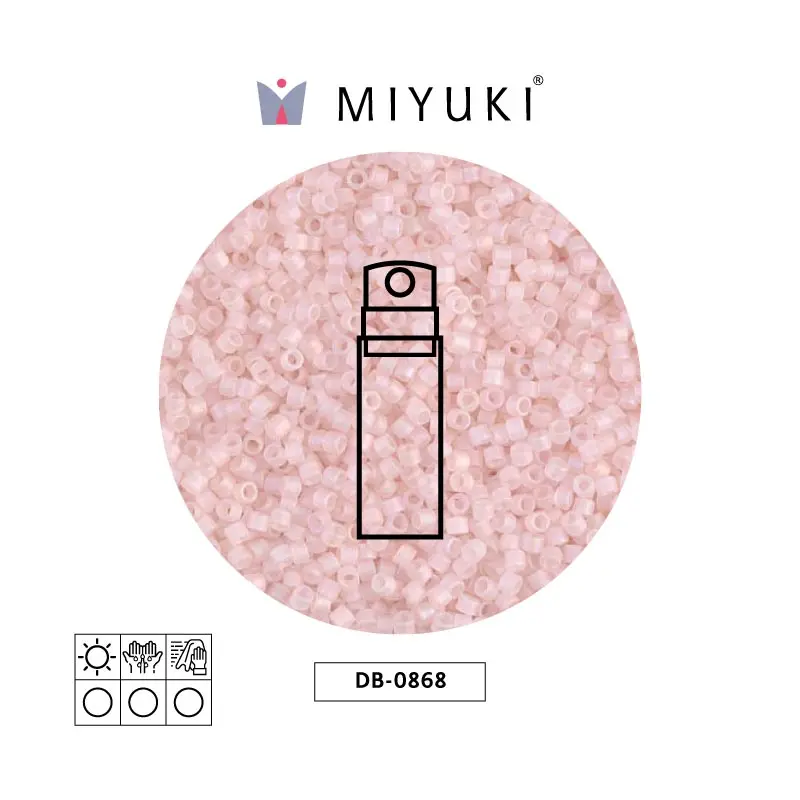 Miyuki delica 11/0 DB0868 mate tranparent rosado niebla AB x 10g