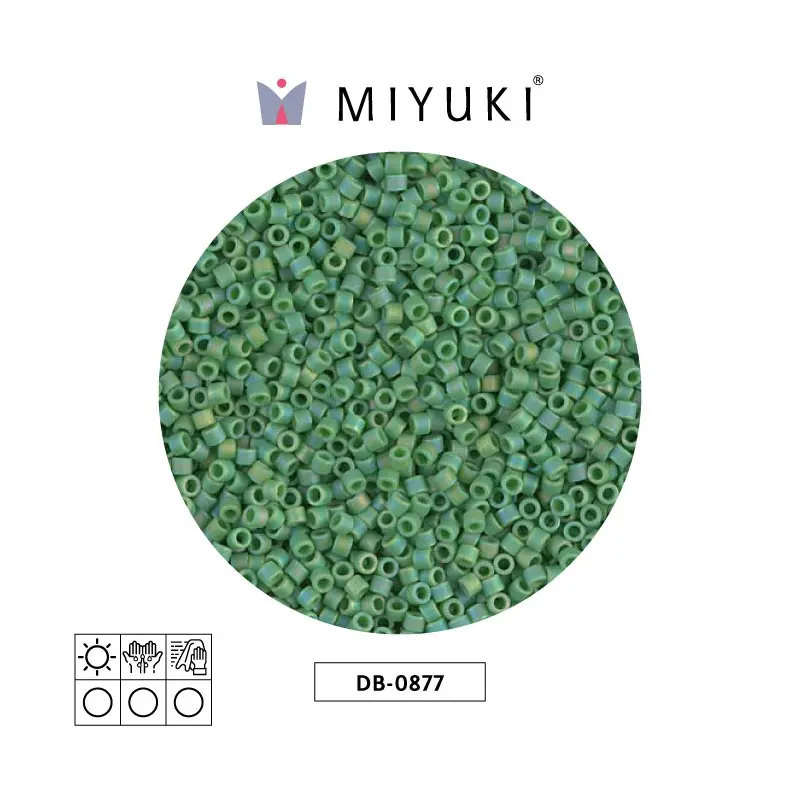Miyuki delica 11/0 DB0877 matte op green AB x 50g