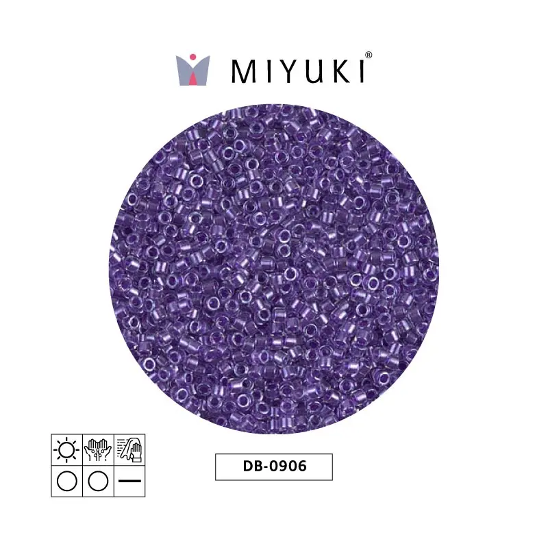 Miyuki delica 11/0 DB0906 sparkling purple lined crystal x 50g