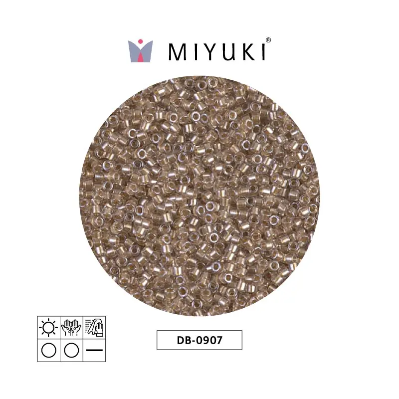 Miyuki delica 11/0 DB0907 sparkling beige forrado cristal x 50g