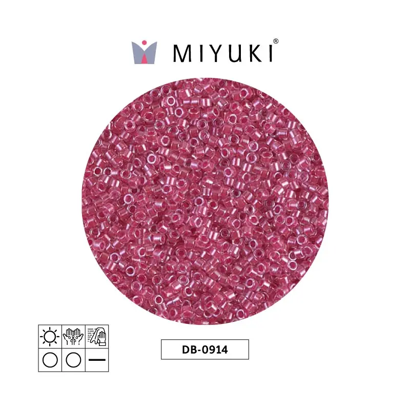 Miyuki delica 11/0 DB0914 sparkling rose lined crystal x 50g