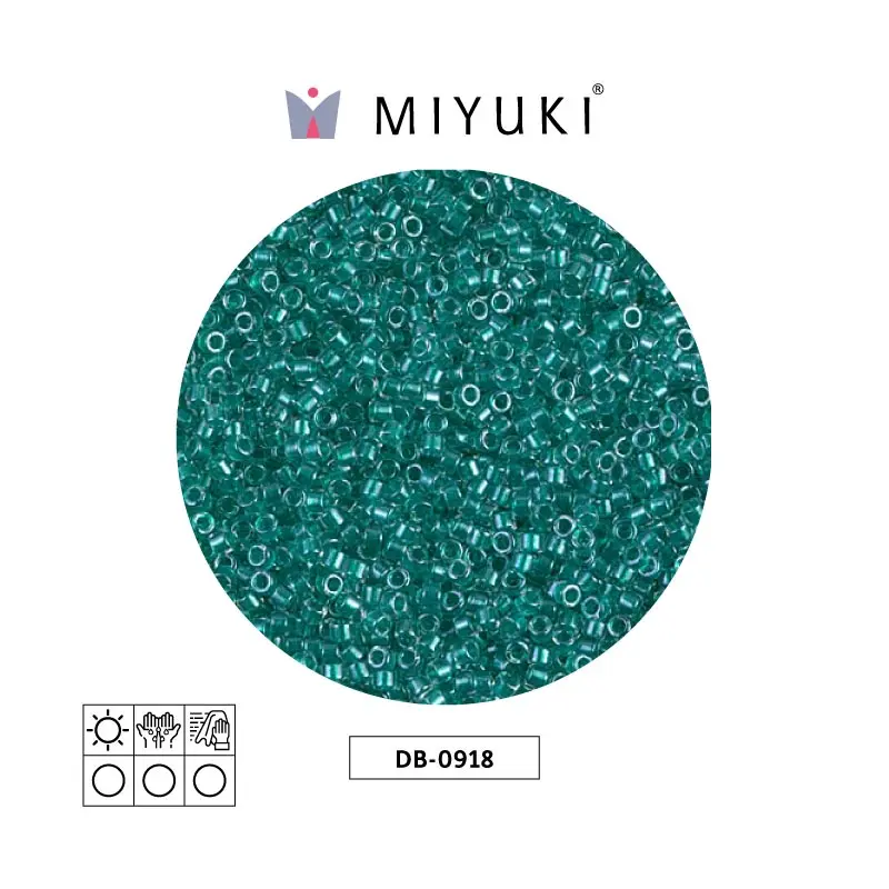 Miyuki delica 11/0 DB0918 sparkling dark aqua green lined crystal x 50g