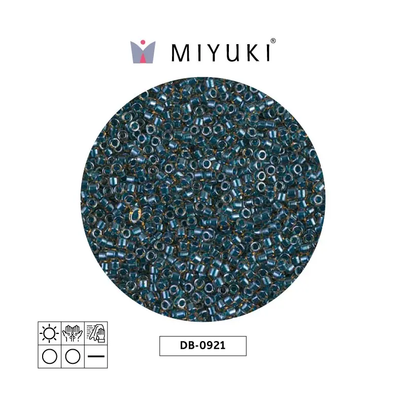 Miyuki delica 11/0 DB0921 sparkling blue lined topaz x 50g
