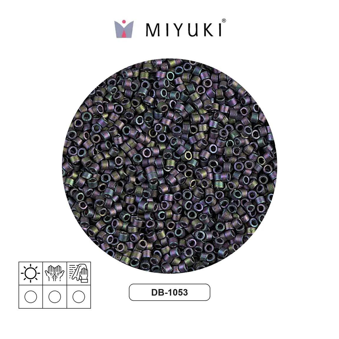 Miyuki delica 11/0 DB1053 matte metallic plum esmerald gold AB x 50g
