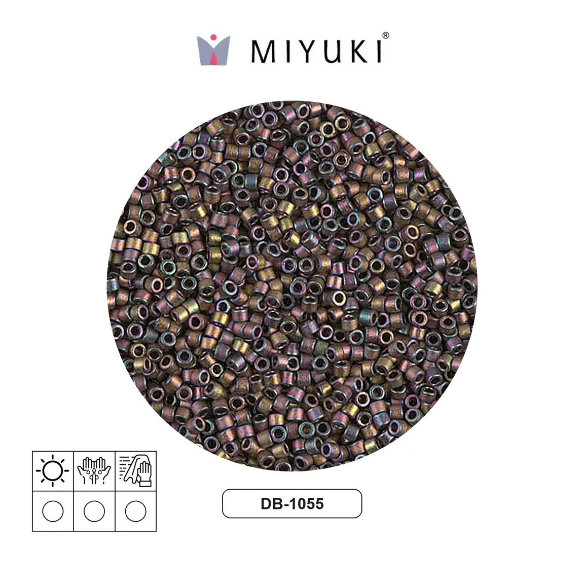 Miyuki delica 11/0 DB1055 matte metallic red-green/gold x 50gr