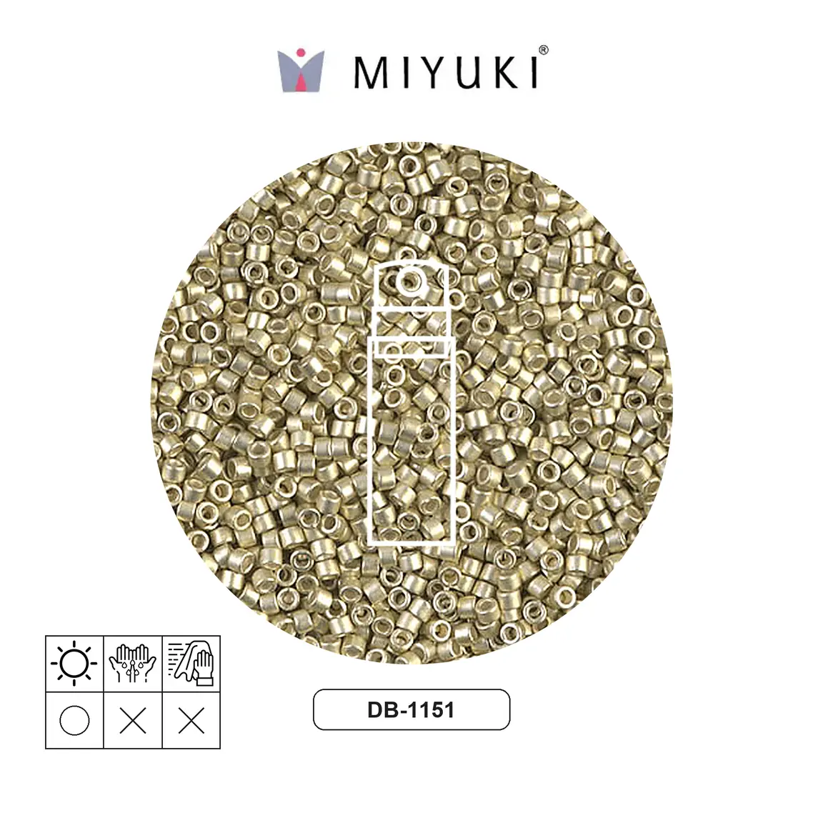 Miyuki delica 11/0 DB1151 galvanizado sf plateado x 10gr