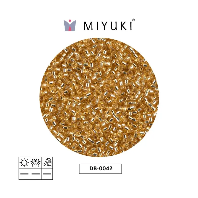 Miyuki delica 11/0 DB0042 dorado forrado cristal x 500g