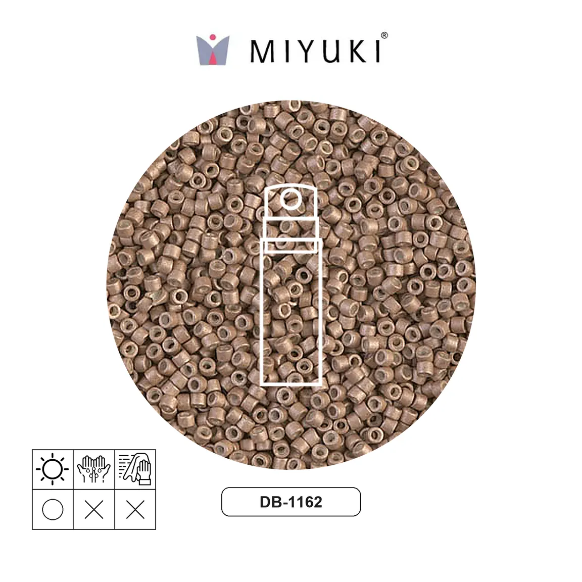 Miyuki delica 11/0 DB1162 galvanizado mate champagne x 10g