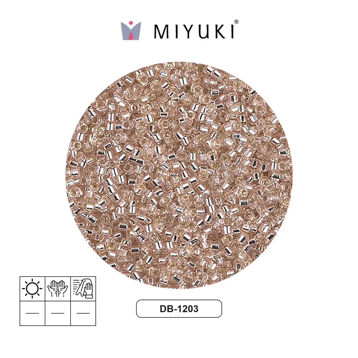 Miyuki delica 11/0 DB1203 silver lined pink mist x 50g